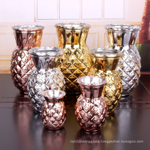 Fashion 950ml electroplating silver color glass flower vase for decoration